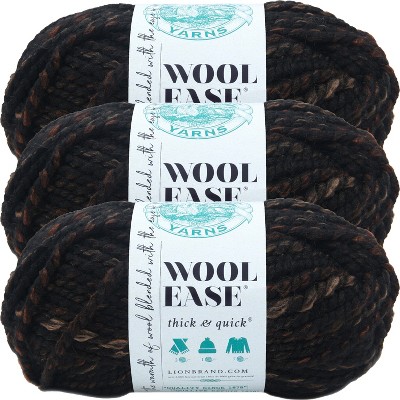 (3 Pack) Lion Brand Wool-ease Thick & Quick Yarn - Toasted Almond : Target