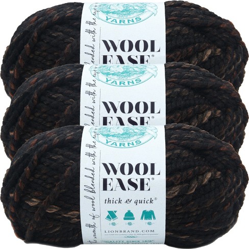 3 Pack) Lion Brand Wool-ease Thick & Quick Yarn - Toasted Almond : Target