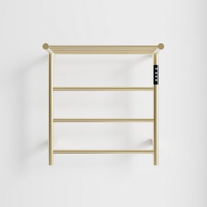 SEVOBAL Bathroom Towel Holders with Integrated Top Shelf, Sleek Space-Saving Design for Bathroom and Home, Brushed Gold, 18.7"*8.56"*22.05" - 1 of 4