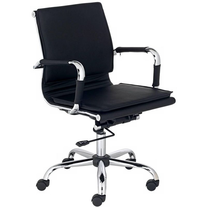 Studio 55D Tanner Black Faux Leather Lowback Desk Chair, 1 of 10