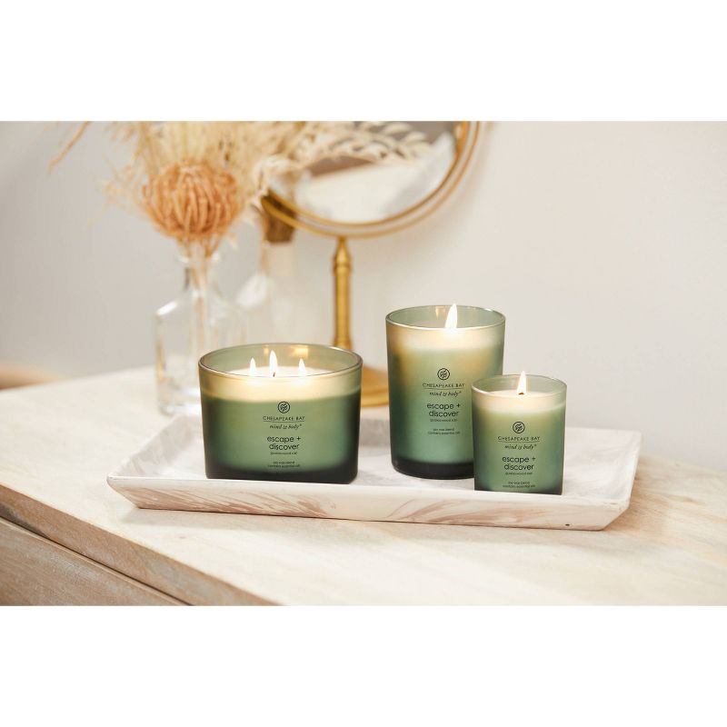Frosted Glass Escape + Discover Lidded Jar Candle Green - Mind & Body by Chesapeake Bay Candle, 4 of 7