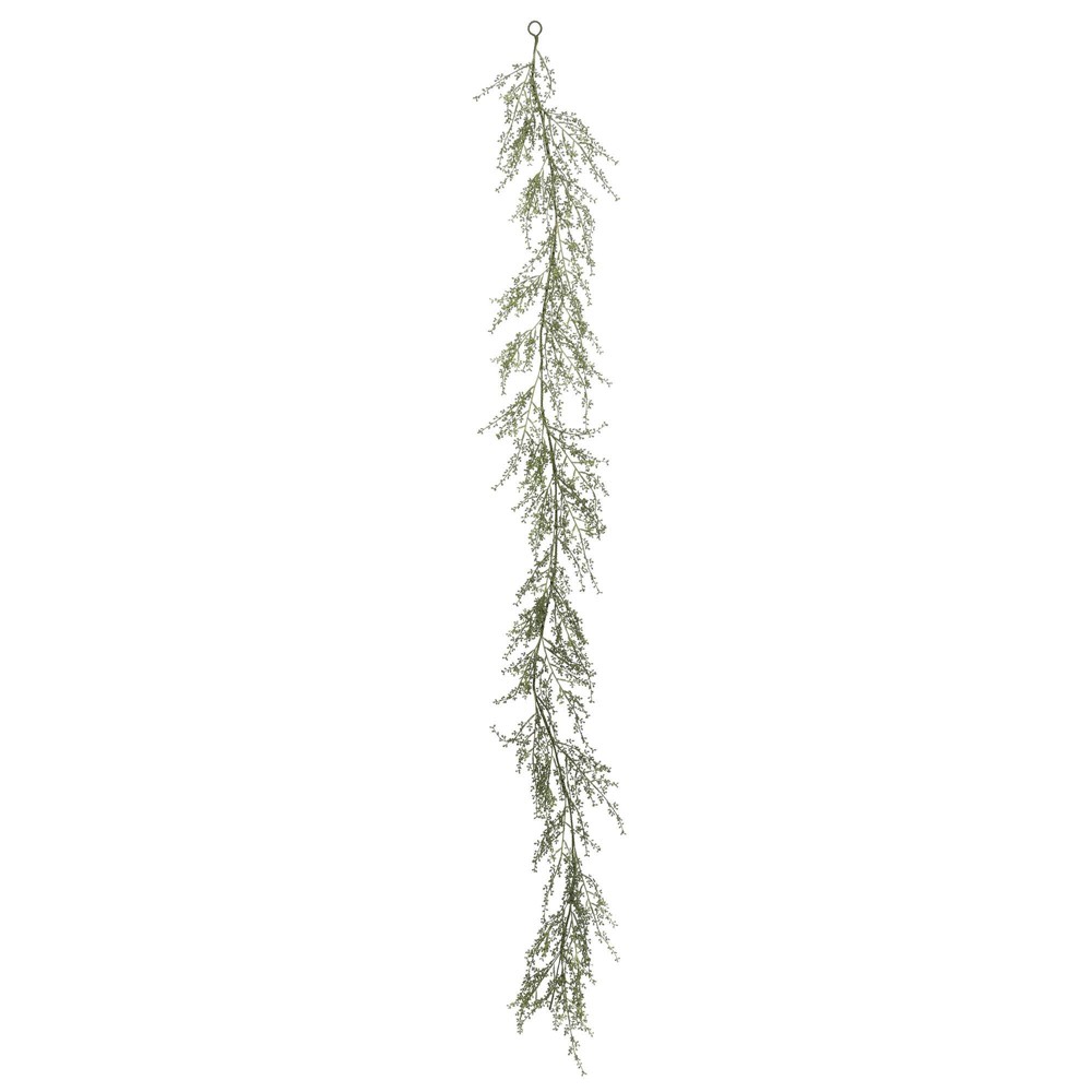 Vickerman Artificial Fairhill Leaf Garland 6': Faux Polyester Floral, Indoor Wall Decor, Unlit Garland