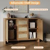 Sideboard Buffet Cabinet, Rattan Storage Cabinet with Drawers and Adjustable Shelves, Bar Cabinet - 4 of 4