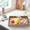 Acacia Wood Serving Tray with Metal Handles, 17x12 Inch Decorative Ottoman Tray for Coffee Table, Breakfast in Bed Tray, Multipurpose Serving Tray - 2 of 4