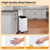 8 Gallon Kitchen Trash Can, Stainless Steel Rectangular Rubbish Bin with Removable Inner Bucket, 30 Liter Step Recycling Bin with Soft Close Lid - 4 of 4