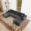 131.9" x 70.8" Plush Corduroy Modular Sectional Sofa with No Assembly Required, 4-Piece Free Combination, and Plush Fabric - 4 of 4