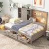 NicBex Twin Daybed with Storage Morden Daybed with 3 Storage Drawers, Storage Cabinets, Cork Board and Charging Ports for Apartment - 3 of 4