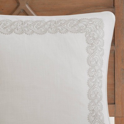 Queen White Microfiber Comforter Set with Decorative Pillows