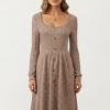 Anna-Kaci Women's Long Sleeve Ribbed Knit A-Line Dress with Button Front Detail - 2 of 4