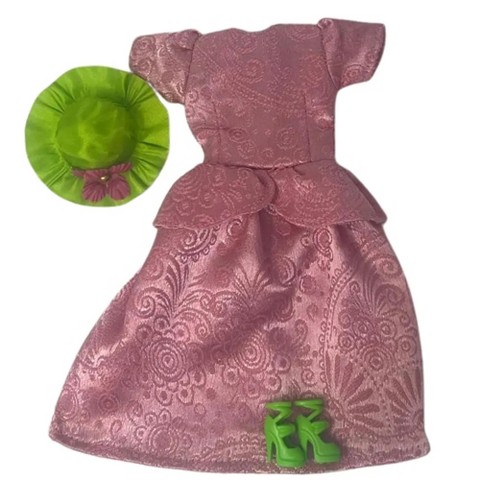 Детские куклы Doll Clothes Superstore Pink Brocade Special Occasion Dress with Hat and Shoes for 11.5 Inch Fashion Dolls