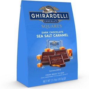 GHIRARDELLI Dark Chocolate Sea Salt Caramel Candy SQUARES - 15.9oz - 1 of 4