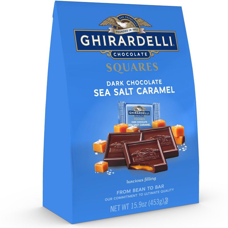 Ghirardelli Dark Chocolate Sea Salt Caramel Squares XL Bag Candy  - 15.9oz, 1 of 9