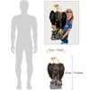 SEVOBAL Eagle Exhibition Garden Sculpture Bald Eagle Garden Statue Hand Drawn Lawn Courtyard Outdoor Decoration Federal Indepe, Brown, 13"*12.4"*24.4" - 3 of 4