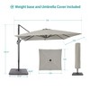 Sonkuki 10x10ft Cantilever Patio Umbrella Offset Hanging Umbrella with Base and 270gsm Fade-Resistant Fabric 360° Outdoor - 3 of 4