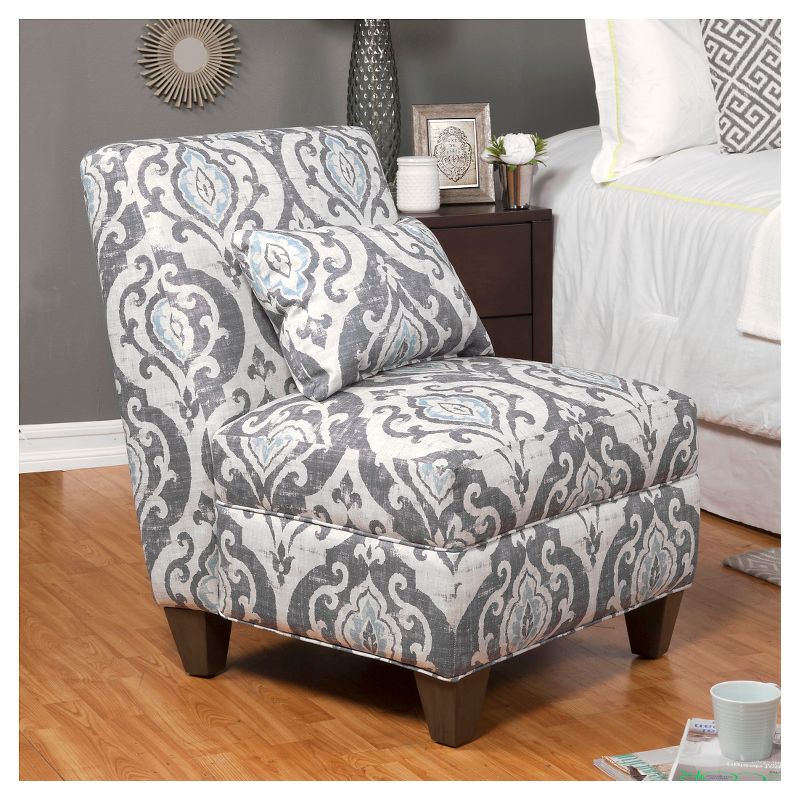 Blue Slate Collection Accent Chair Gray/Light/Large Damask - HomePop, 3 of 13