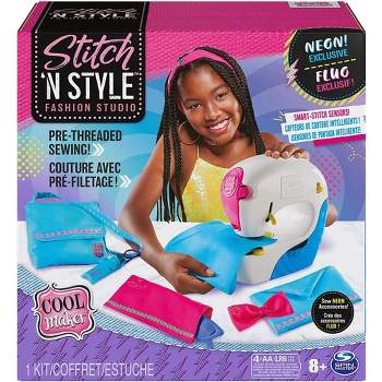 Cool Maker, Exclusive Neon Stitch ‘N Style Fashion Studio, Sews 8 Stylish Projects, Pre-Threaded Sewing Machine Toy, Arts & Crafts Kids Toys for Girls