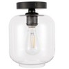 Elegant Lighting Collier 1 light Black and Clear glass Flush mount - 3 of 4