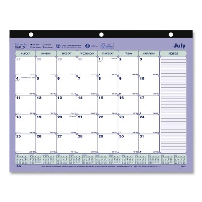 Brownline Academic 13-Month Desk Pad Calendar 11 x 8.5 Blue/White 2021-2022 CA181721