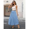 Women's Y2K Bubble Hem Maxi Skirt - Puffy A-Line Long Skirt with Pockets & Elastic Waist Airy Blue - 4 of 4