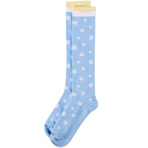 Memoi Daisies Cotton Blend 15-20 mmHg Graduated Compression Socks - 1 of 3