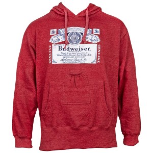 Mens Budweiser Red Beer Pouch Hoodie - 1 of 3