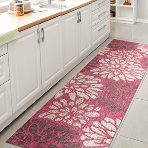 JONATHAN Y Zinnia Modern Floral Textured Weave Indoor/Outdoor Area Rug - 1 of 4