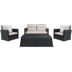 Lorma 4Pc Living Set - Indoor/Outdoor - PAT7514 - Safavieh - 1 of 4
