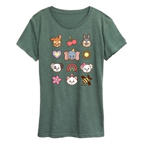 Women's - Disney Classics - Character Group With Icons Short Sleeve Graphic T-Shirt - 1 of 4