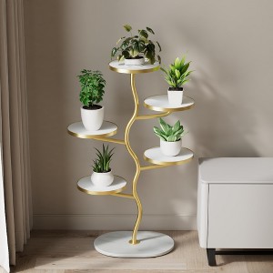Plant Stand Indoor 5 Tier Plant Stands For 5 Plants Corner Plant Stand Tiered Plant Stands Interleaved Branch Design Tall Planter Holder Shelf - 1 of 4
