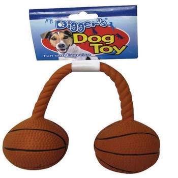 Boss Pet Digger's Orange Latex Twin Basketball Squeaky Dog Toy Medium 1 pk