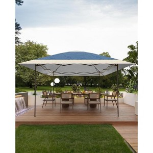 13x13ft Pop-Up Gazebo with 4 Sandbags & 8 Stakes, Instant Canopy Tent for Lawn, Garden, Deck - Navy Blue - 1 of 4