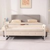KWPZQEB 67.91" Storage Ottoman, Velvet Footstool w/ Armrests & Metal Legs, Rectangular End of Bed Stool, Storage Soft Bench for Bedroom, Entryway - 2 of 4