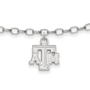 Black Bow Jewelry Sterling Silver Texas A&M Aggies NCAA Anklet 9 Inch - 1 of 4
