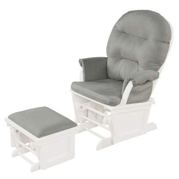Tangkula Ergonomic Rocking Chair Baby Nursery Chair Glider with Ottoman