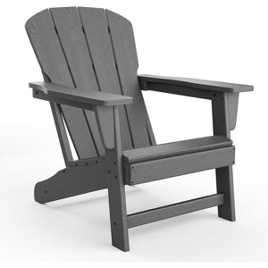 TackView Outdoor Adirondack Chairs, HDPE Plastic Patio Chairs for All Weather, Fire Pit Chair with Wide Armrests, for Patio, Deck, Lawn, Gray - 1 of 4