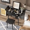 27.9" Vanity Desk Set With Flip Top Mirror And Light, 3 Colors Adjustable Lighting, Makeup Vanity Table With 2 Drawers, Fold-up Panel And Stool - 4 of 4