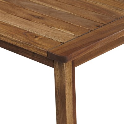 Rustic Acacia Wood Rectangular Outdoor Coffee Table 43" Brown Slat