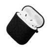 Insten Case Compatible with AirPods 1 & 2 - Weave Shape Protective Skin Cover with Keychain, Black - 4 of 4