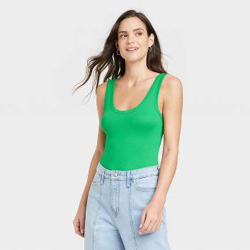 Women's 4-way Stretch Short Sleeve Bodysuit - Auden™ Green : Target