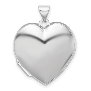 Black Bow Jewelry Sterling Silver 21mm Polished Heart Locket - 1 of 4