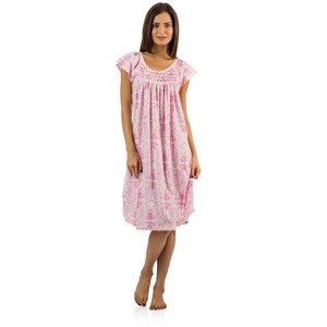 Casual Nights Women's Lace Short Sleeve Nightgown - 1 of 3