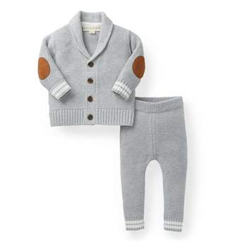 Hope & Henry Baby Organic Cotton Cardigan and Sweater Legging Set