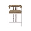 Meridian Furniture,Marcello Brown Velvet Counter Stool, Set of 2 - 3 of 4