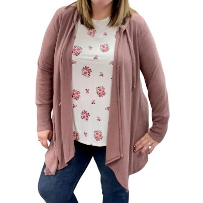 Women's Long Sleeve Hooded Cardigan - honeyme