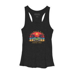 Women's Design By Humans Retro Live Is Better At The Beach By Typestock Racerback Tank Top - 1 of 2