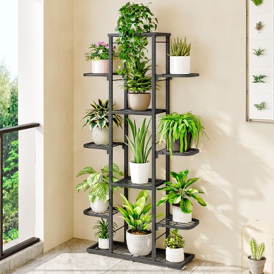 Plant Stand, 5 Tier/7 Tier Indoor Metal Flower Shelf, Anti Slip Waterproof Corner Tall Flower Holders For Patio Garden Living Room Bedroom Balcony