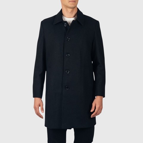 Мужские куртки Alpine Swiss Orson Mens Wool Blend Car Coat Tailored LongTopcoat for Men Single Breasted Overcoat Winter Jacket BLK MED
