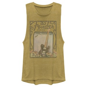 Juniors Womens Fender Since 1946 Retro Poster Festival Muscle Tee - 1 of 4