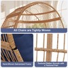 Oversized Egg Chair with Thick Cushion, Wicker Patio Egg Chair, Indoor Outdoor Steel Frame Lounger for Balcony, Backyard, Living Room - 4 of 4