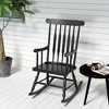 Costway Solid Wood Rocking Chair Porch Rocker Indoor Outdoor Seat Glossy Finish White\Coffee - image 2 of 4